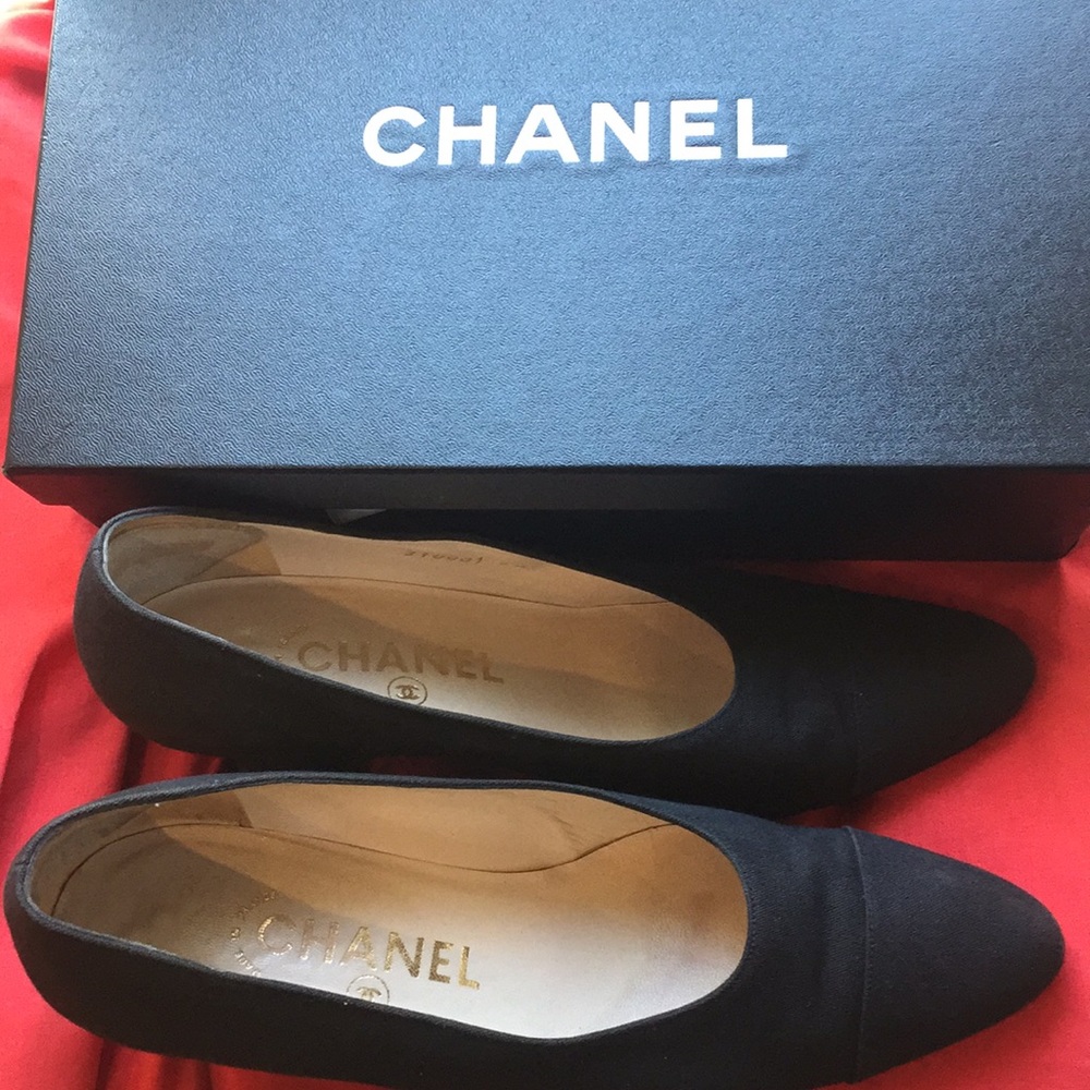 Vtge Chanel canvas pumps, Miss America owned. Sz38 - Picture 5 of 5